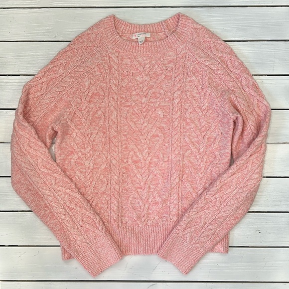J.Crew Crewcuts Girls Heart Cable Knit Sweater Pink size L (10-11) - Picture 3 of 6